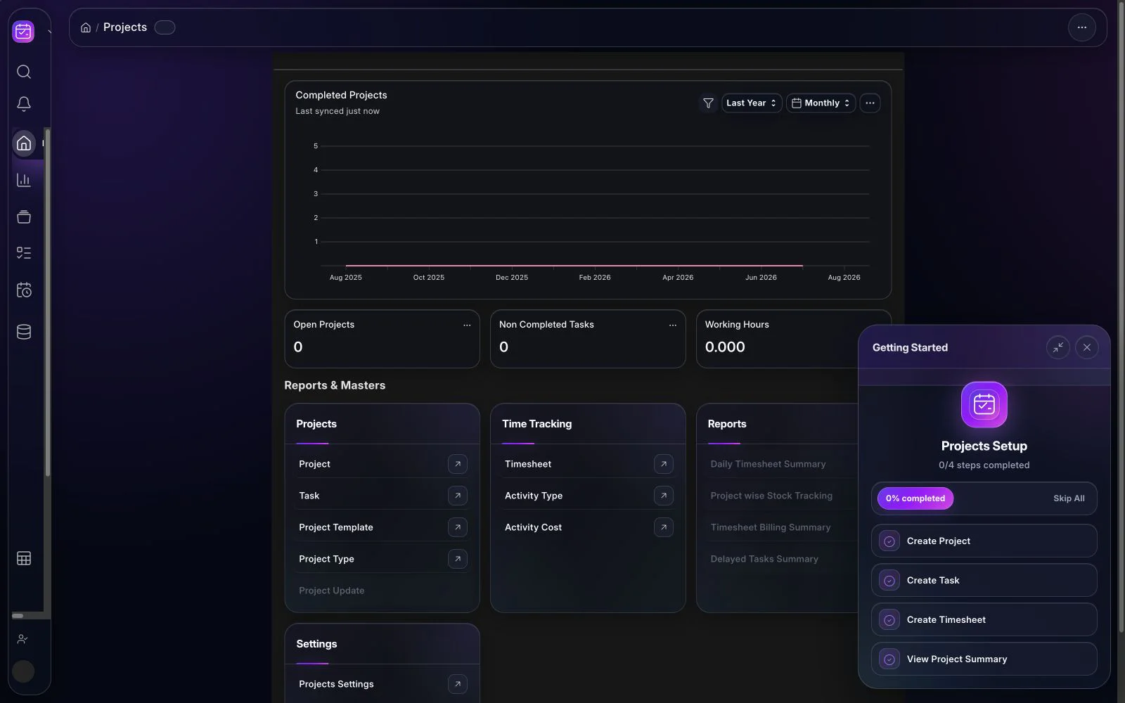 BITEX Projects workspace in the dark interface