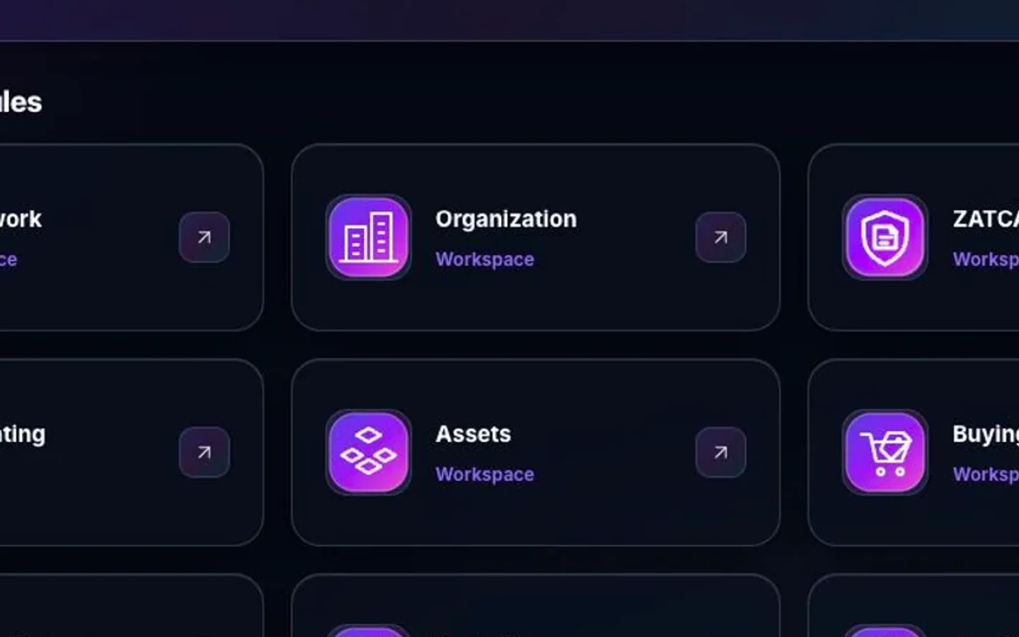 مساحة عمل Organization في واجهة BITEX الداكنة