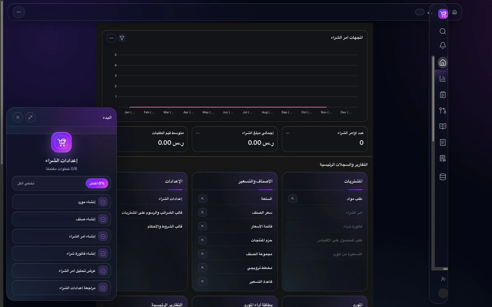 مساحة عمل Buying في واجهة BITEX الداكنة